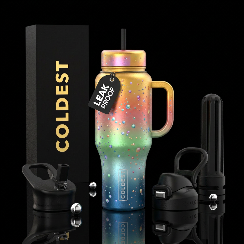 Tiers of color,, splatter, pearlescent, gradient, ... water bottle design