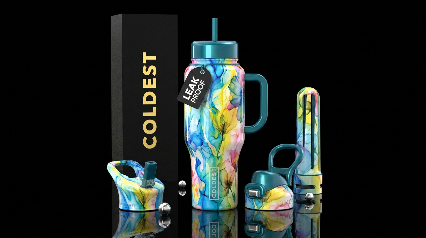 Floral, sheer, up close details, summer color, flu... water bottle design