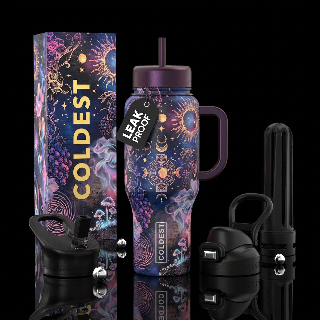Patriotic, Sunshine, Flowing, misty, Abstract, flo... water bottle design