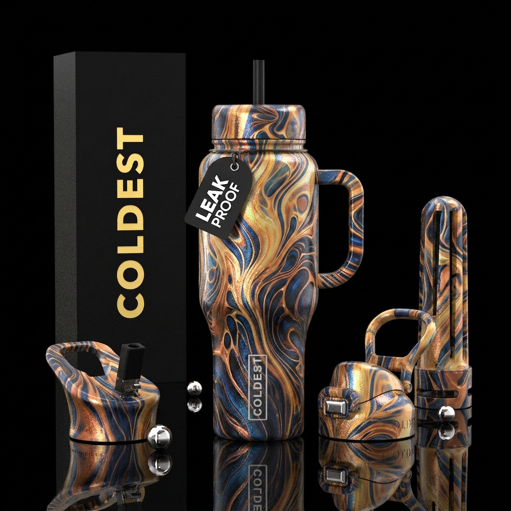 psychedelic, energetic, sunrise, opulent, peaceful... water bottle design