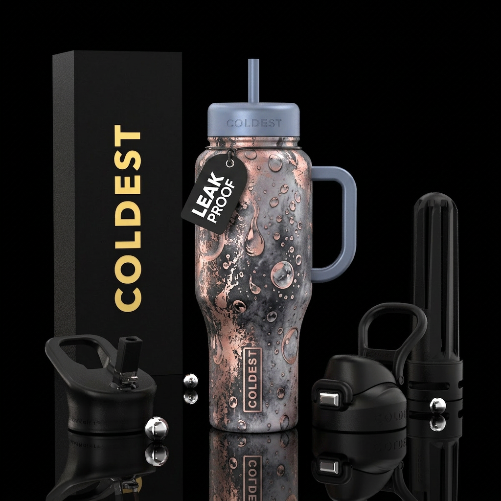 Realism, washed pastel colors in the background, p... water bottle design