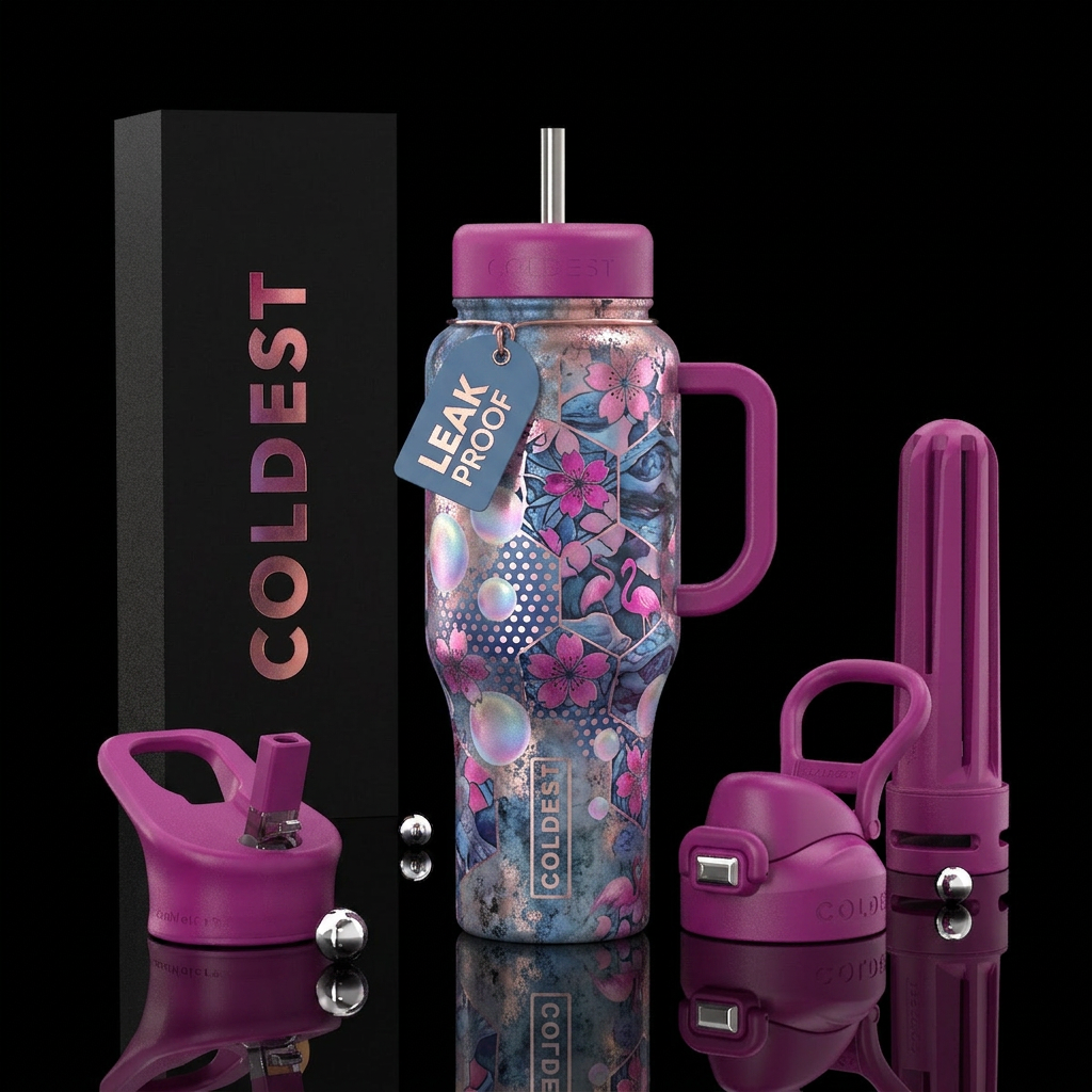 Realism, washed pastel colors in the background, p... water bottle design