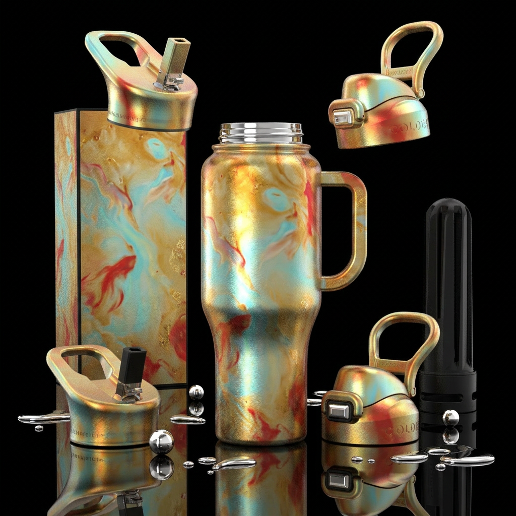 No words, liquid, shiny, scenery, majestic, realis... water bottle design