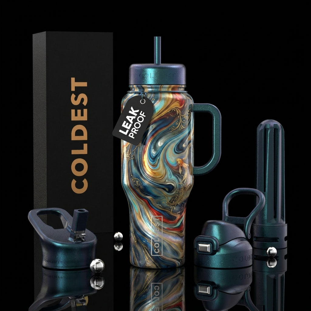 No words, liquid, shiny, scenery, majestic, realis... water bottle design