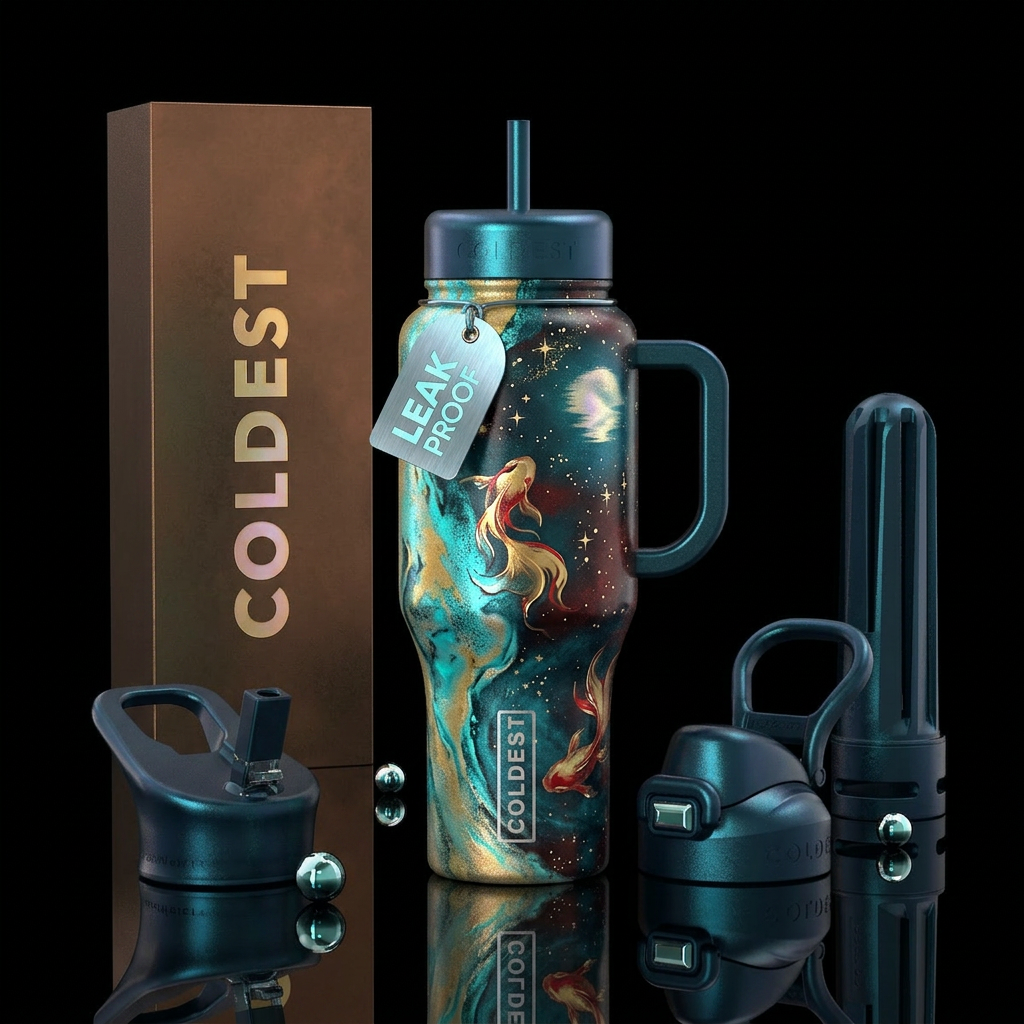 Beach, sunny, No words, liquid, shiny, scenery, ma... water bottle design