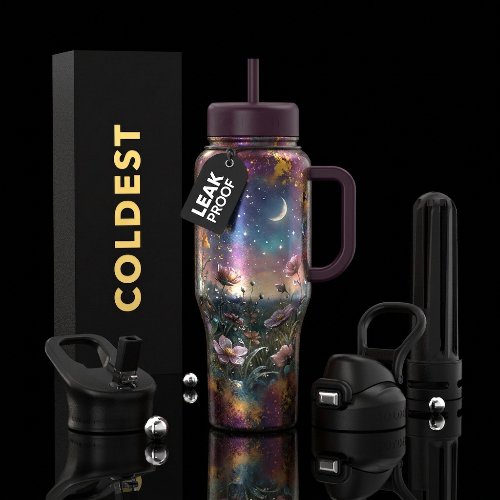 No words, aubergine, red, liquid, shiny, majestic,... water bottle design