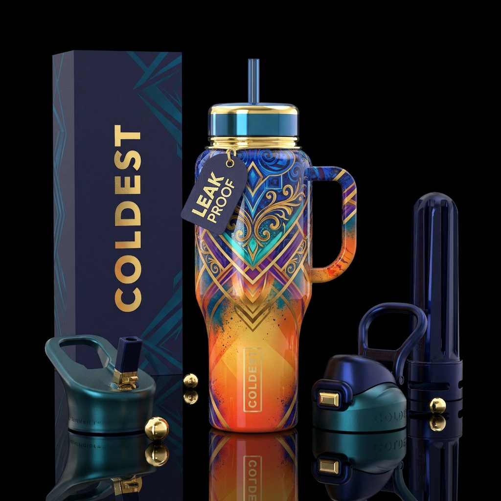 cobalt, sunset, spritz, golden hour, opulent, wild... water bottle design