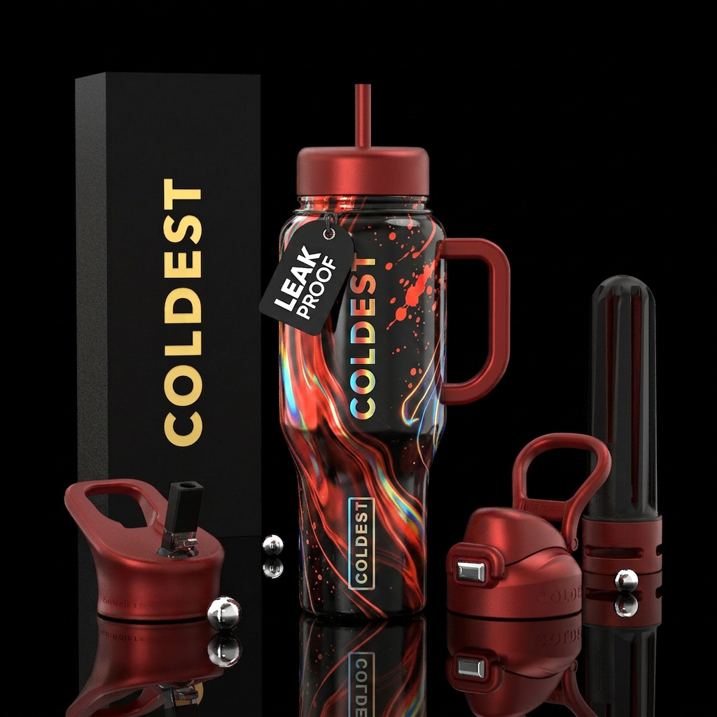 High shine,, flowing, mindful, bohemian, maximalis... water bottle design