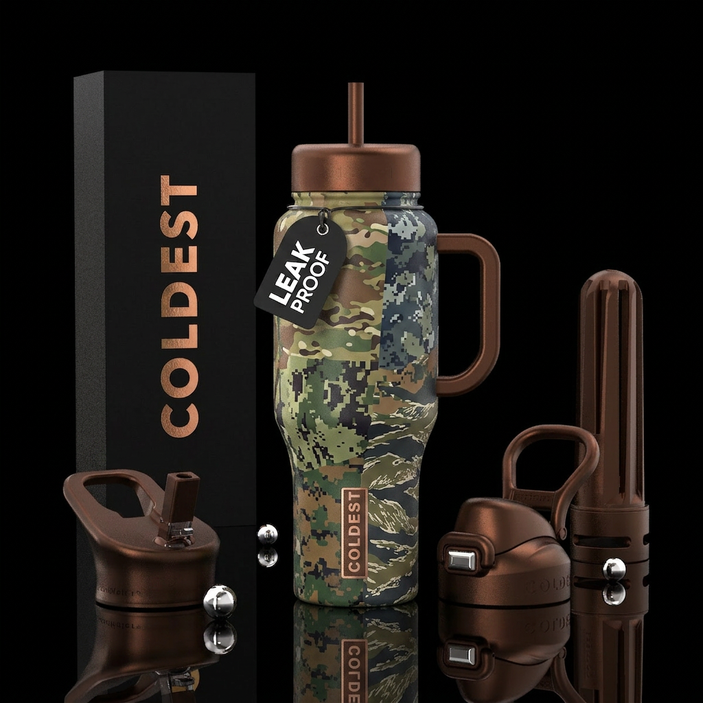 Collage, All the military camos, army, navy, marin... water bottle design