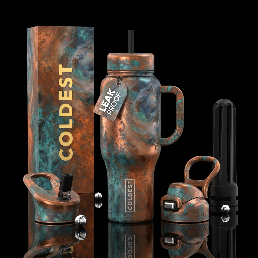 oxidized, muted, pearlescent, bold, timeless, fogg... water bottle design