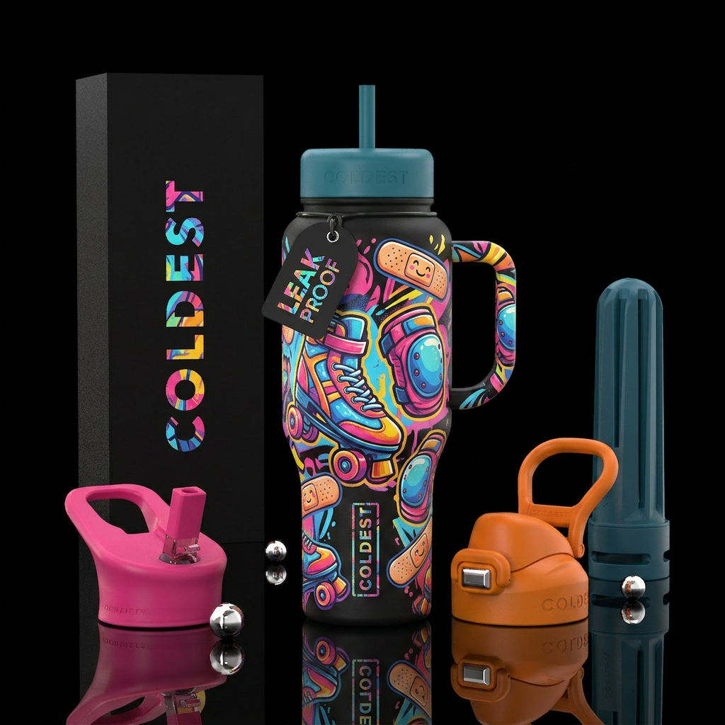 Bold Skating water bottle design