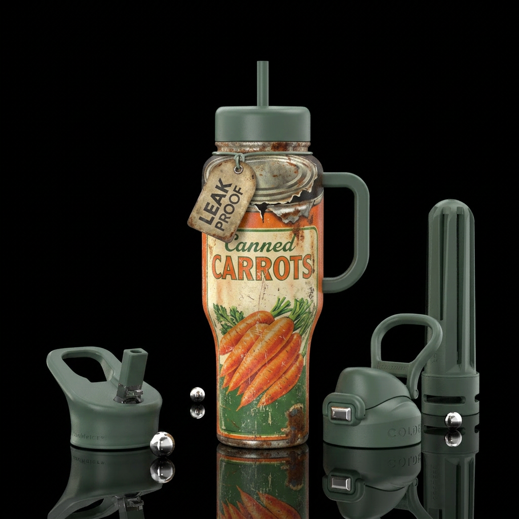 Canned Carrits water bottle design
