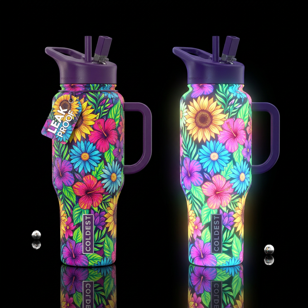 Glowie Garden water bottle design