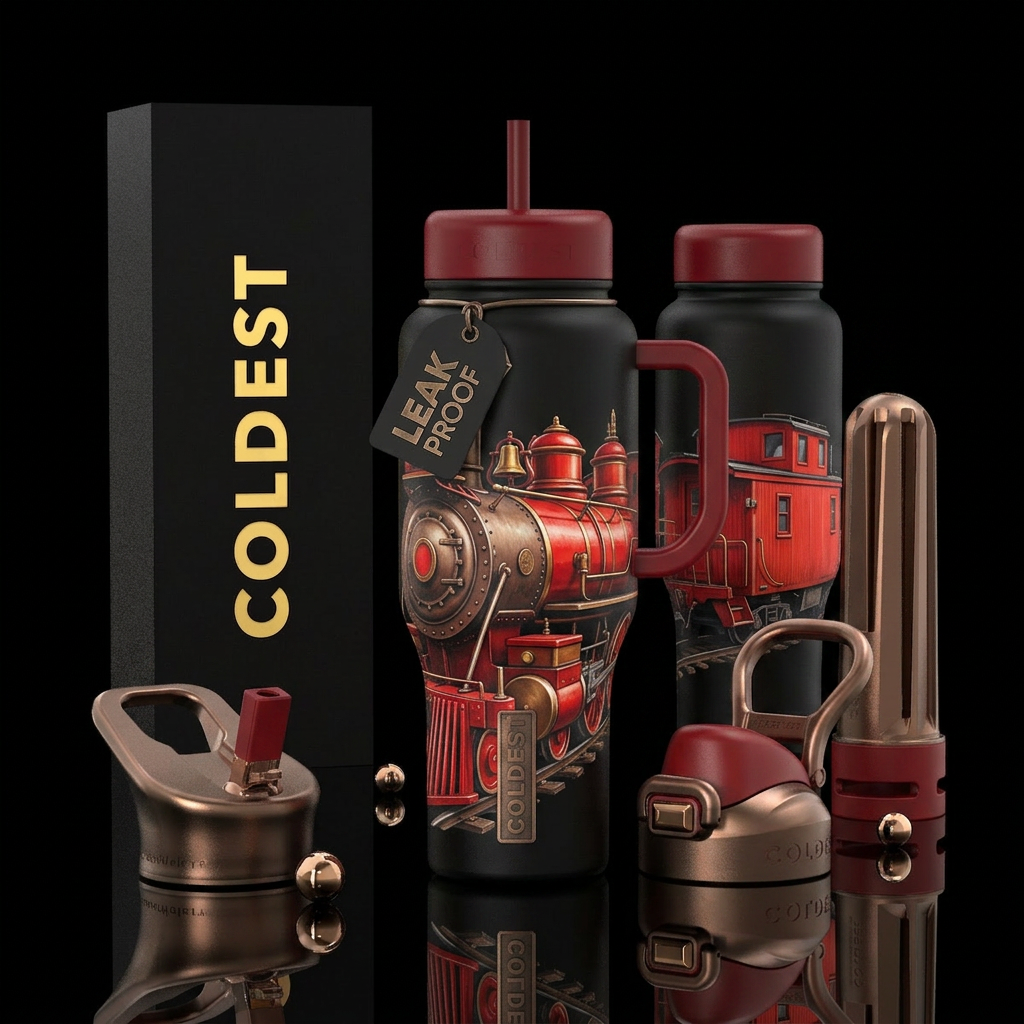 Choo choo water bottle design