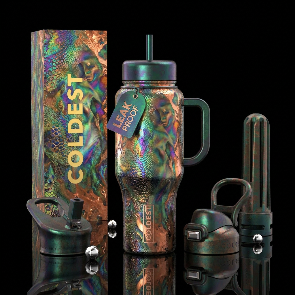 Human chameleon, shape shifter, jeckle or Hyde., a... water bottle design