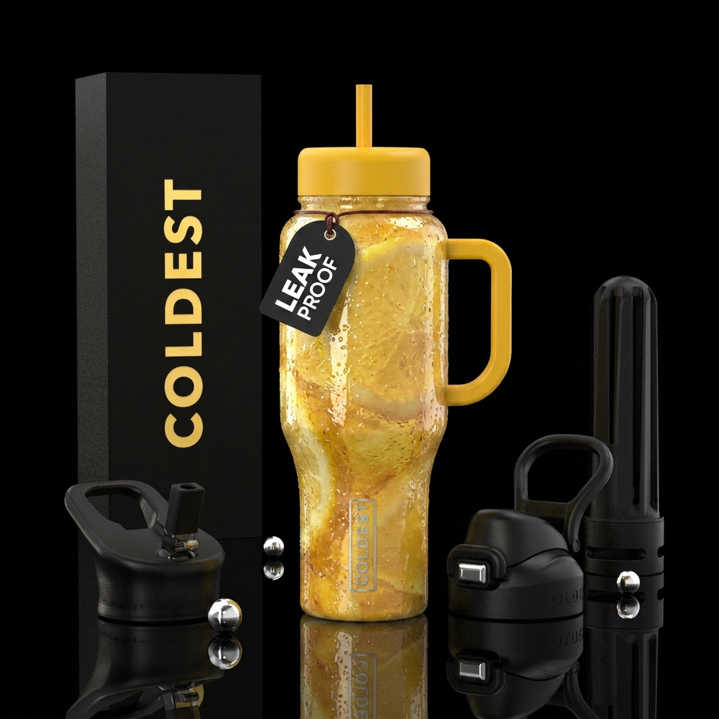 Summertime, no mint, realism, full bottle lemonade... water bottle design