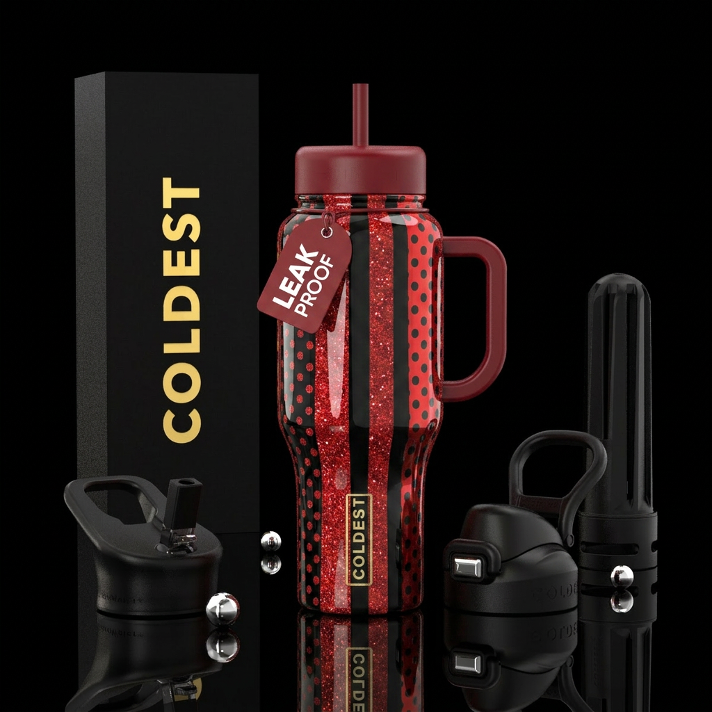 Stark Red n black water bottle design