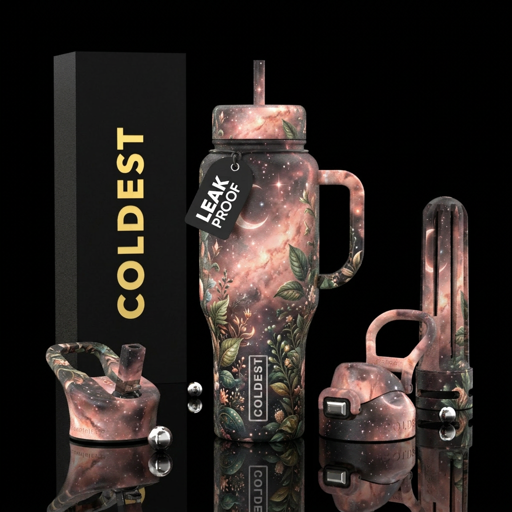 Celestial moon blush, Victoria bush,, sensual, ext... water bottle design