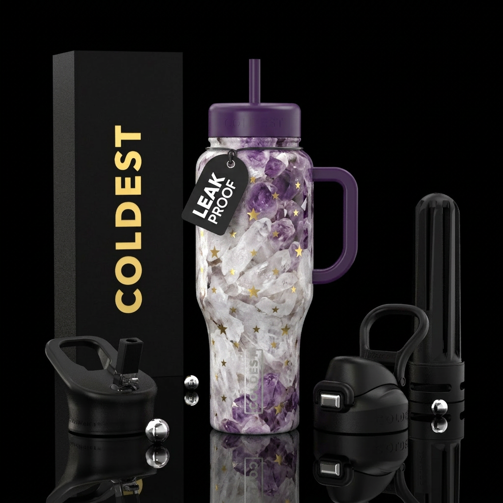 Crystals water bottle design