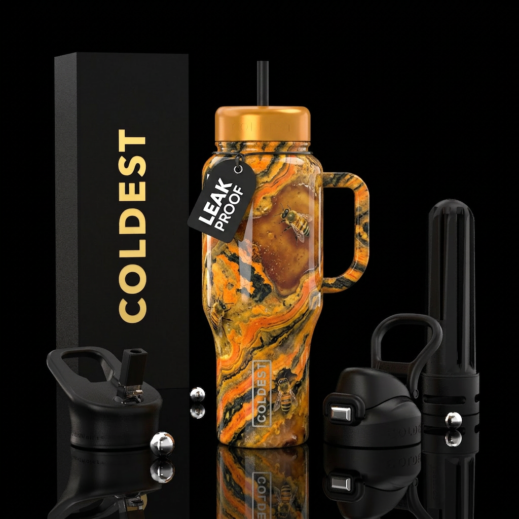 Bumblebee jasper water bottle design