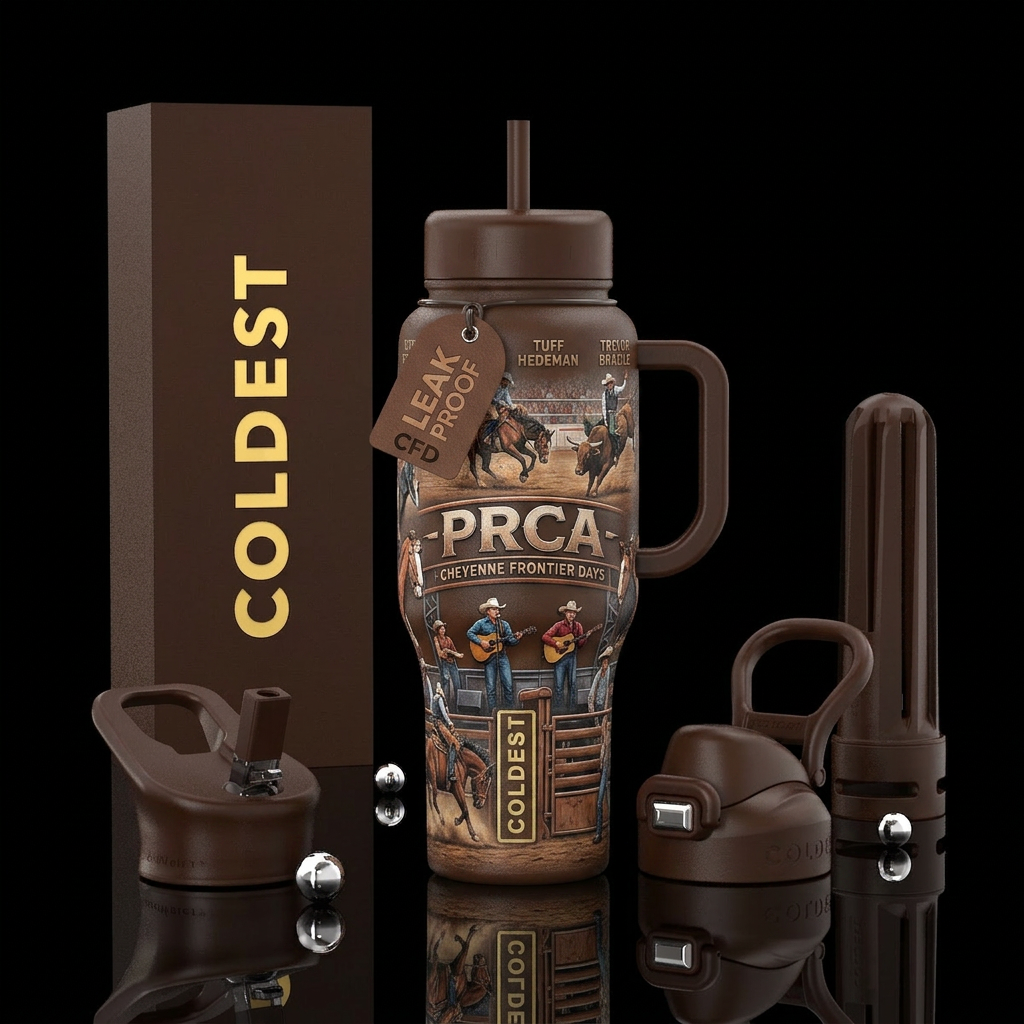 PRCA rodeo in Cheyenne WY water bottle design