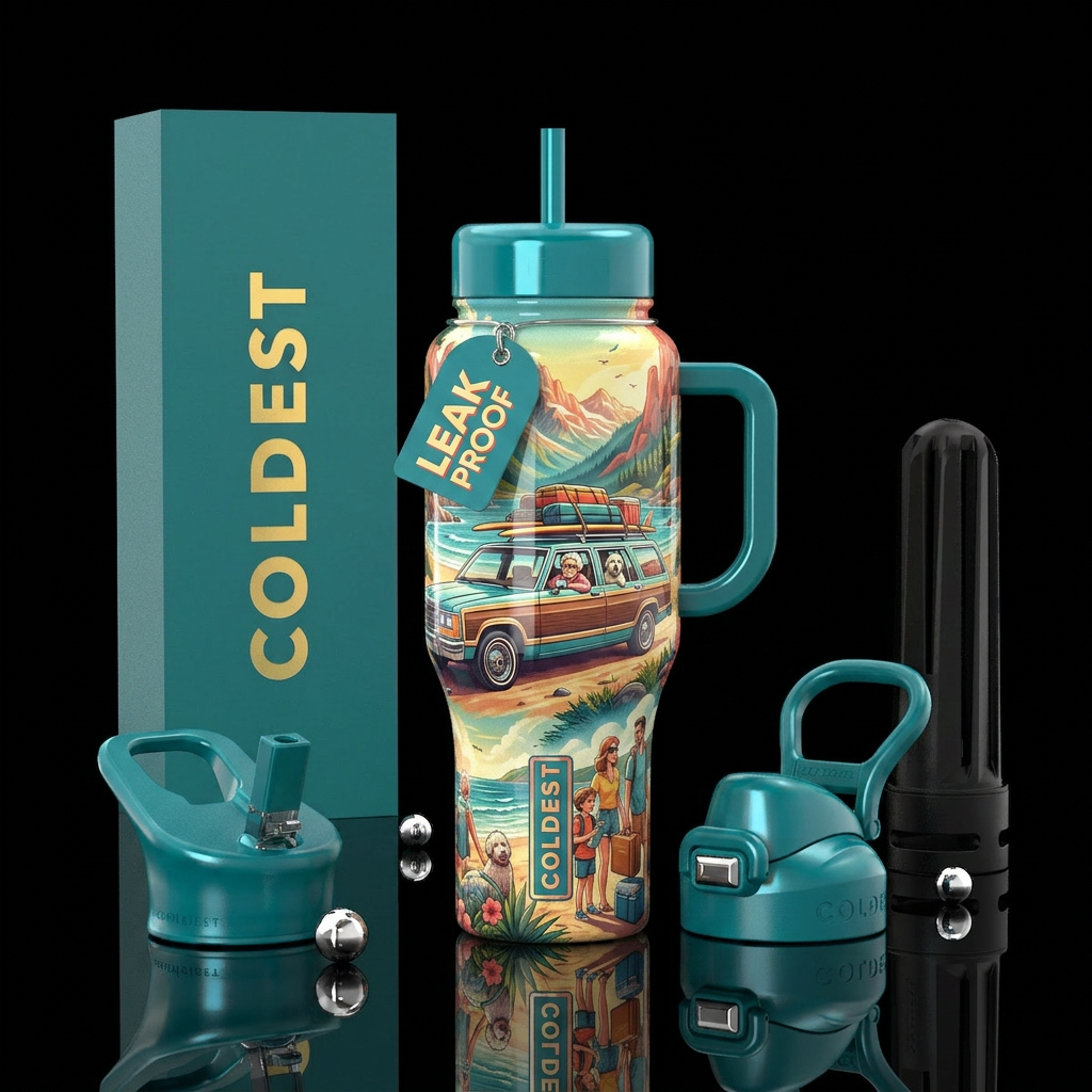 Family Vacation water bottle design