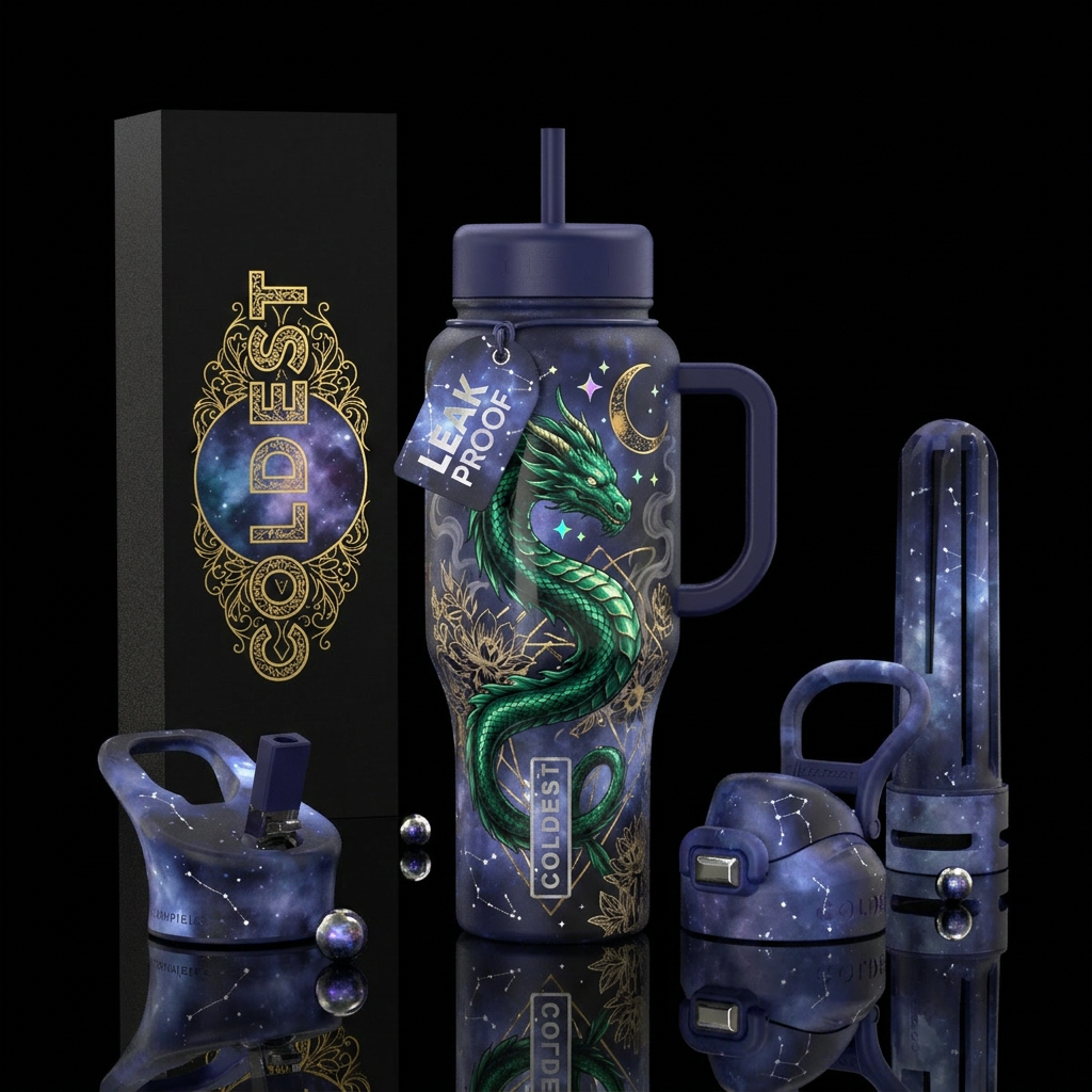 Nebula Dragon water bottle design