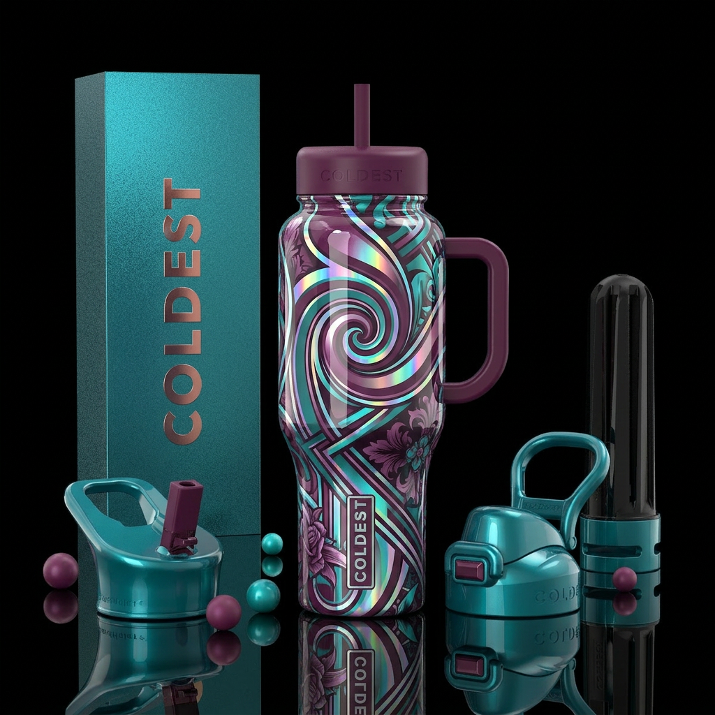 Gothic Floral water bottle design