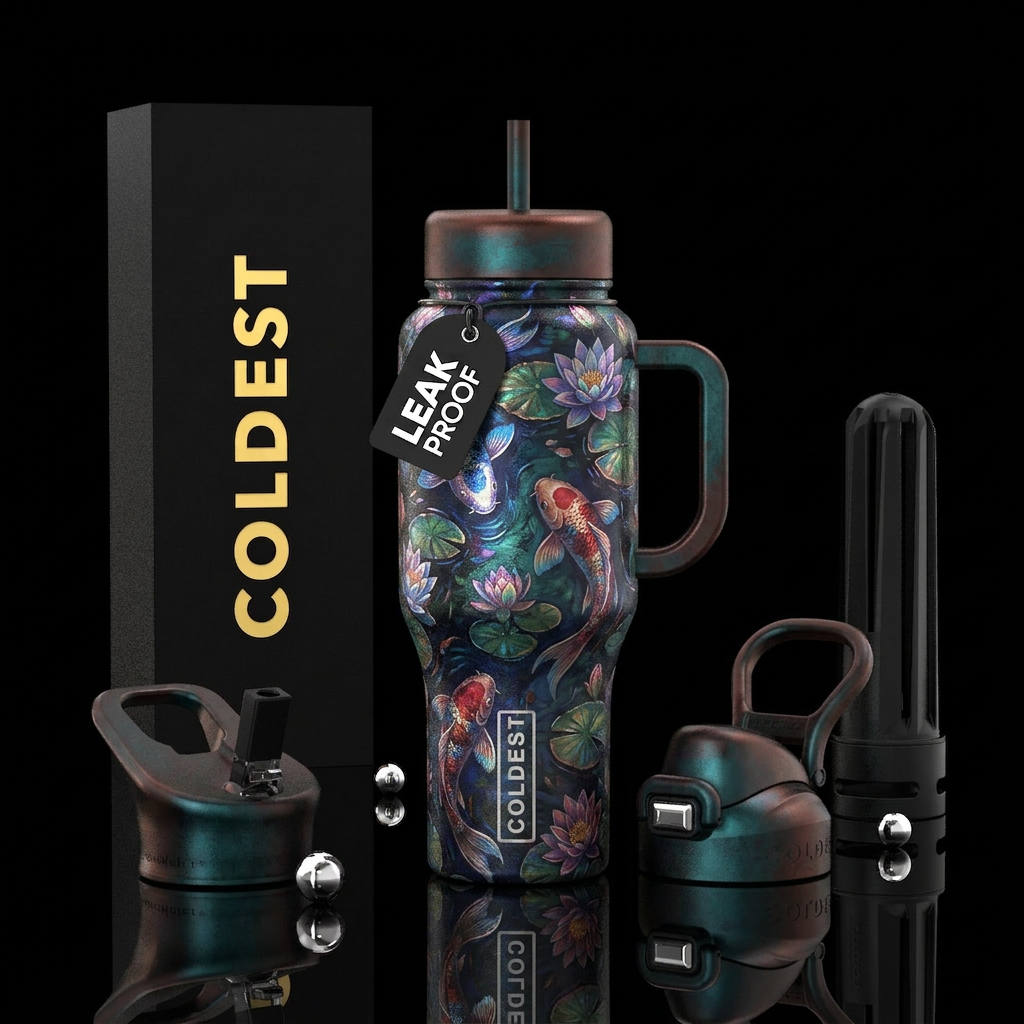 Japanese koi water bottle design