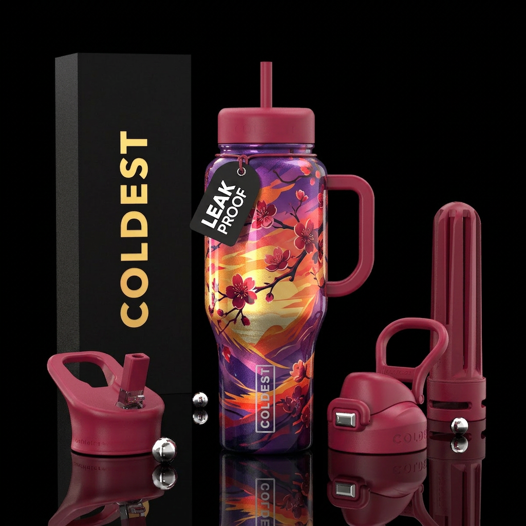 Japanese sunset water bottle design