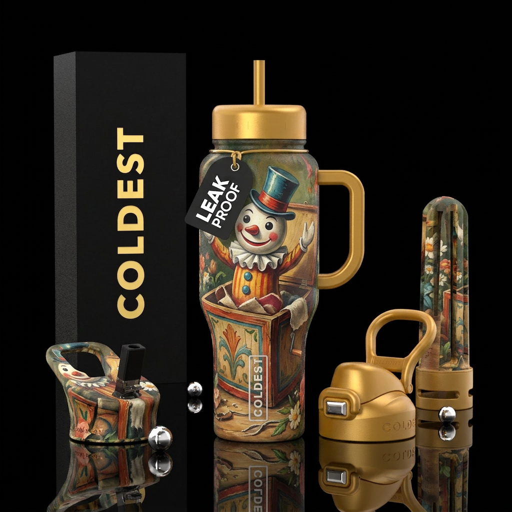 Jack in the Box water bottle design