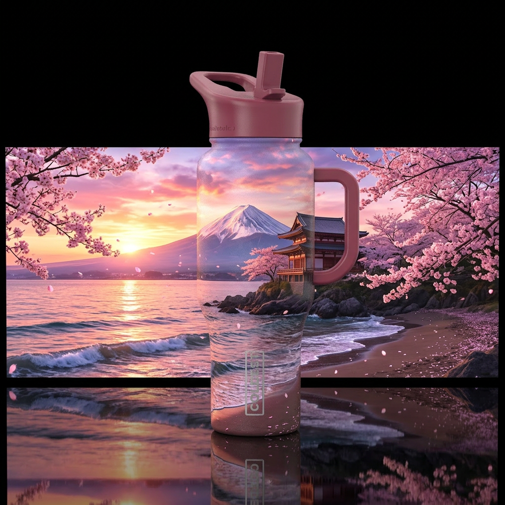 Japanese Sunset water bottle design