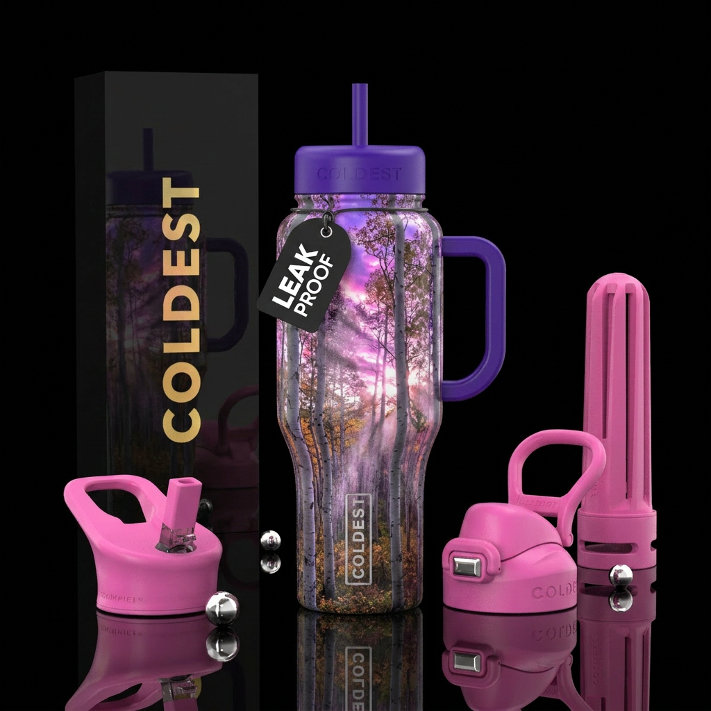 Sunset through Aspens water bottle design