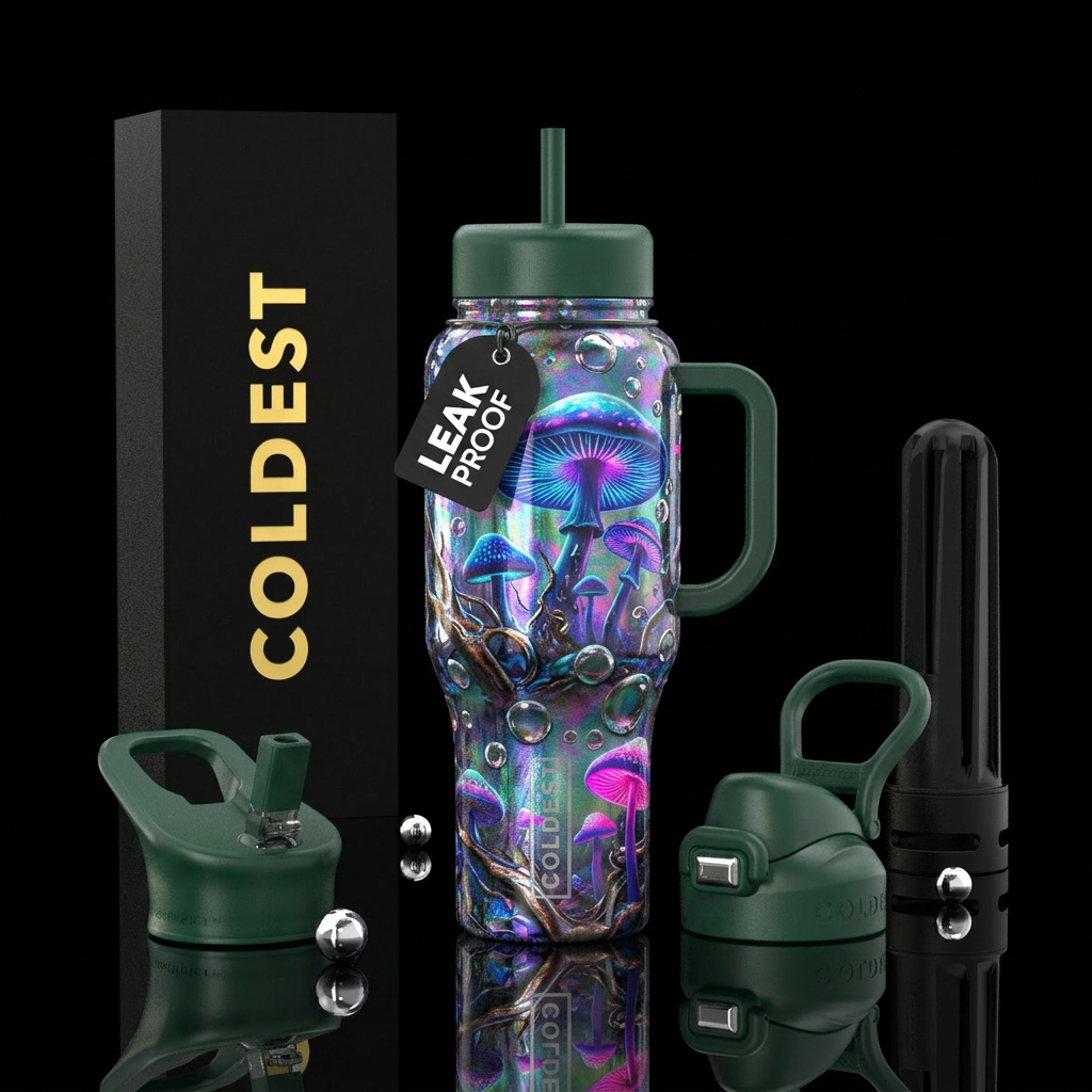 Mushrooms water bottle design