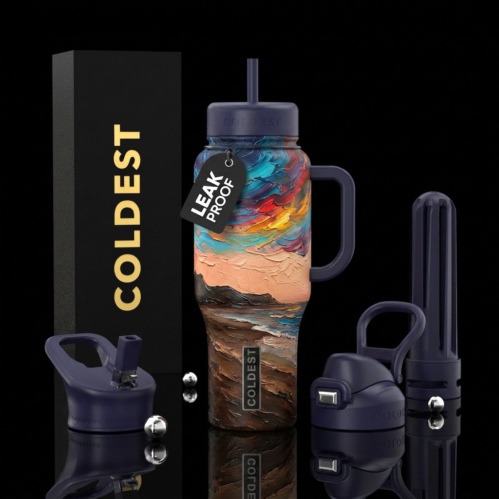 Abstract Summer water bottle design