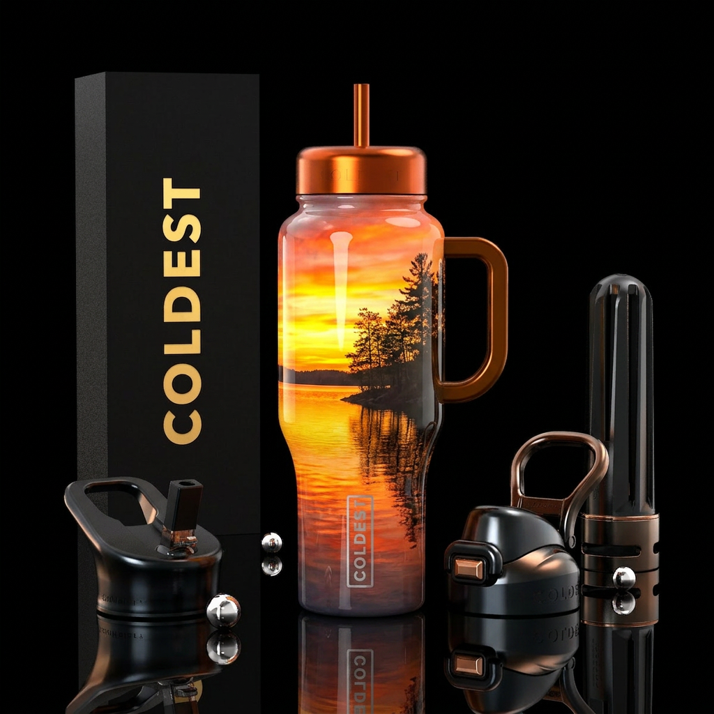 Sunset Lake water bottle design