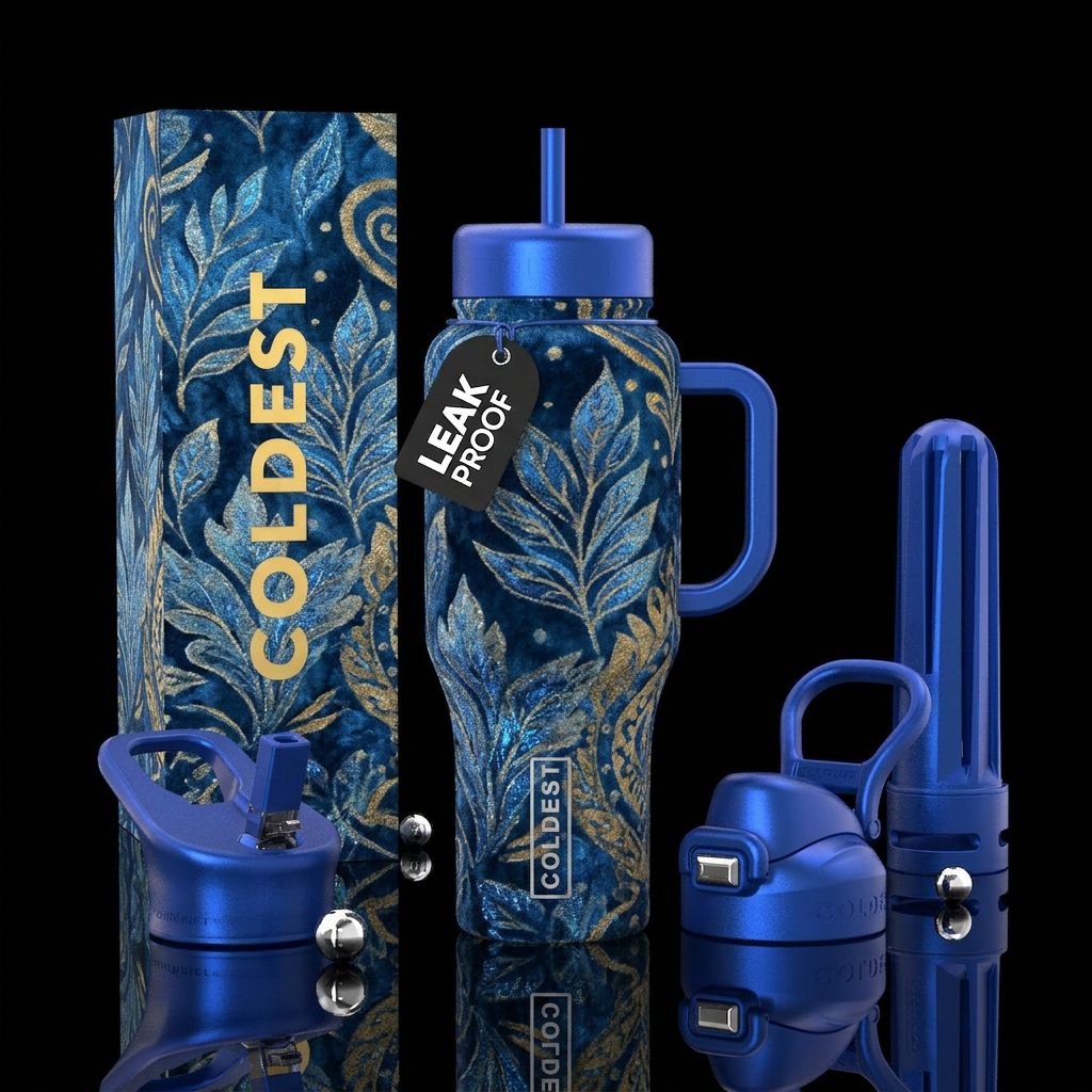 winter, tranquil, enchanting, ancient, fresh, maxi... water bottle design