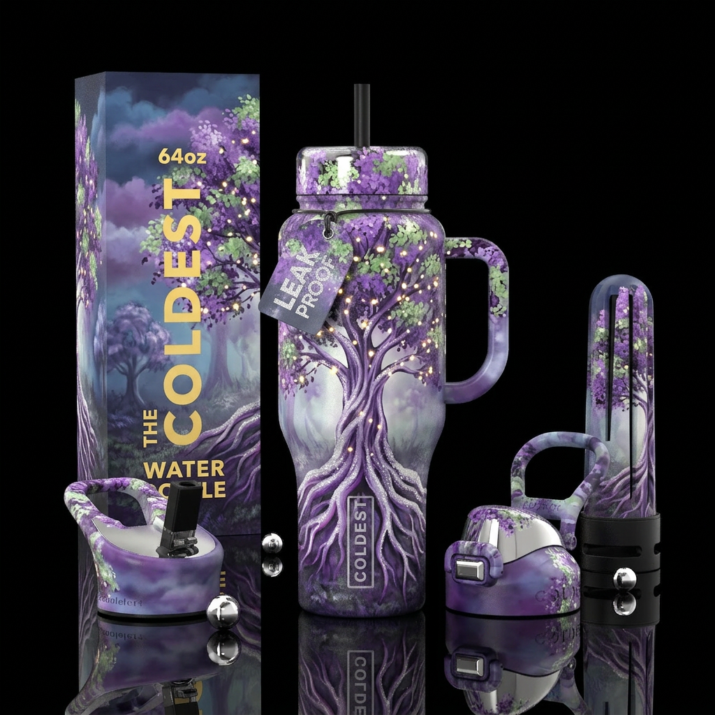 Magical tree of Life water bottle design