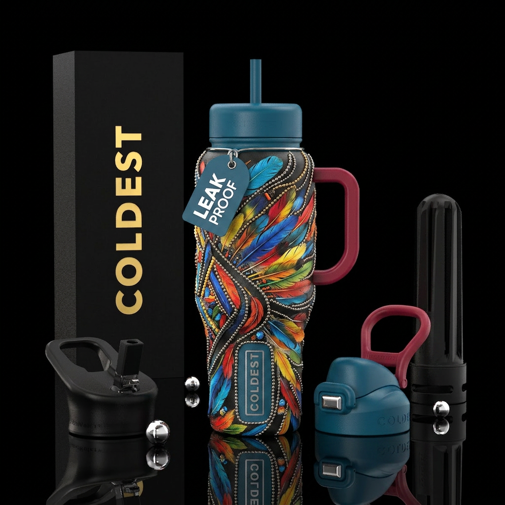Rather than using a paint brush Create bright arti... water bottle design