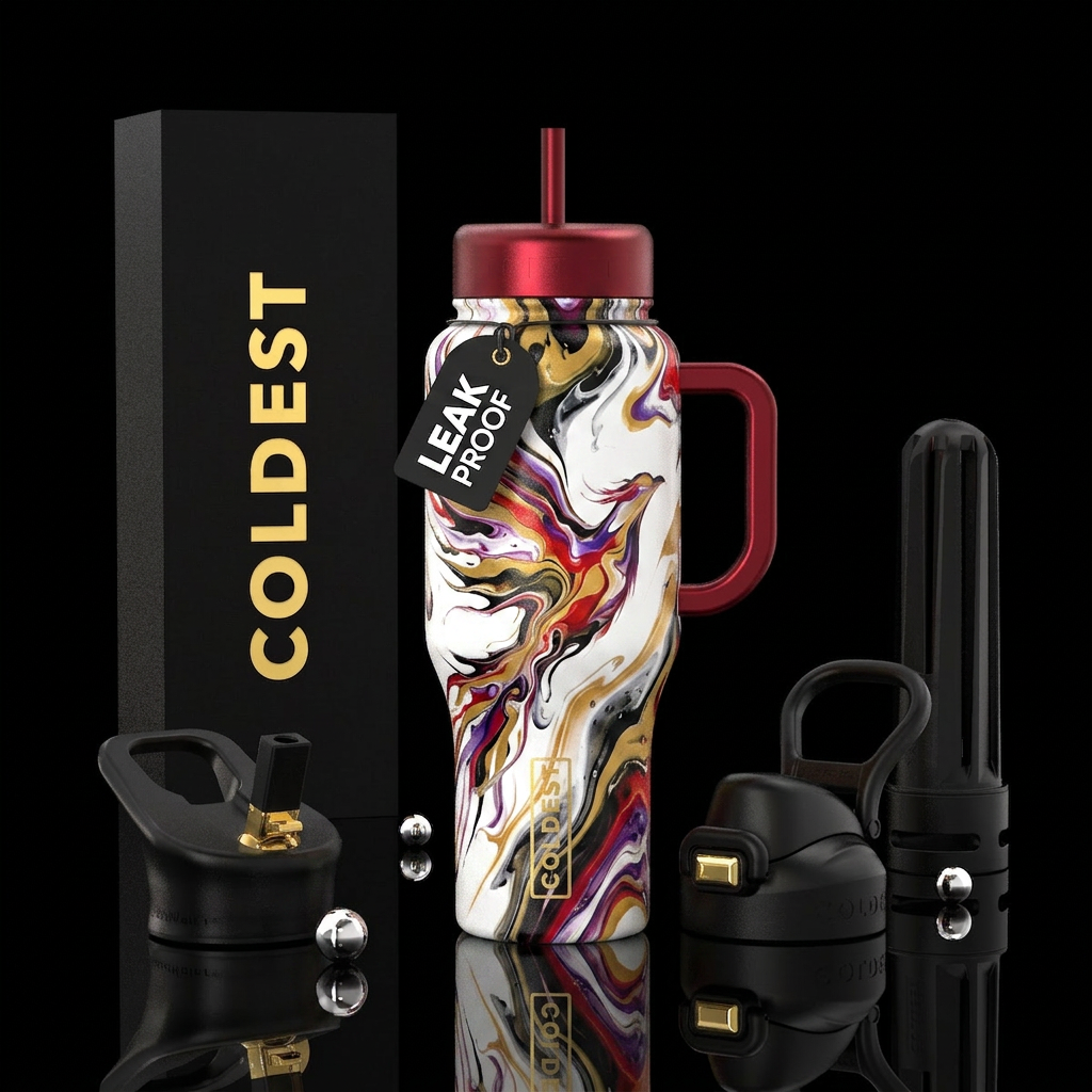 Abstract bird water bottle design