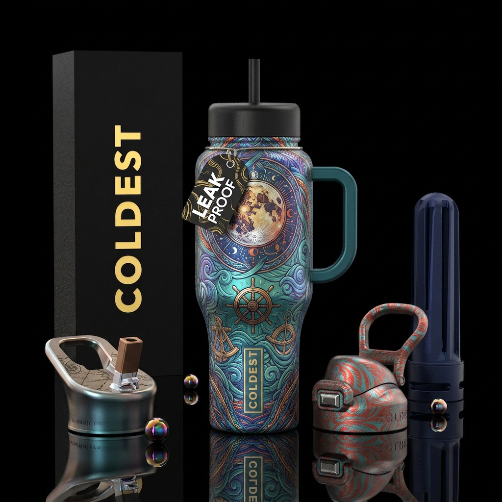Nautical moon water bottle design