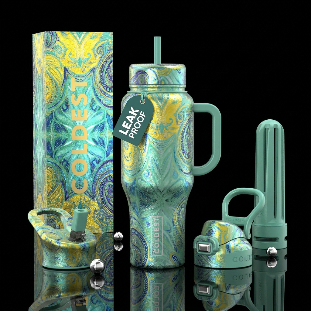 Fairy tale in a kaleidoscope water bottle design