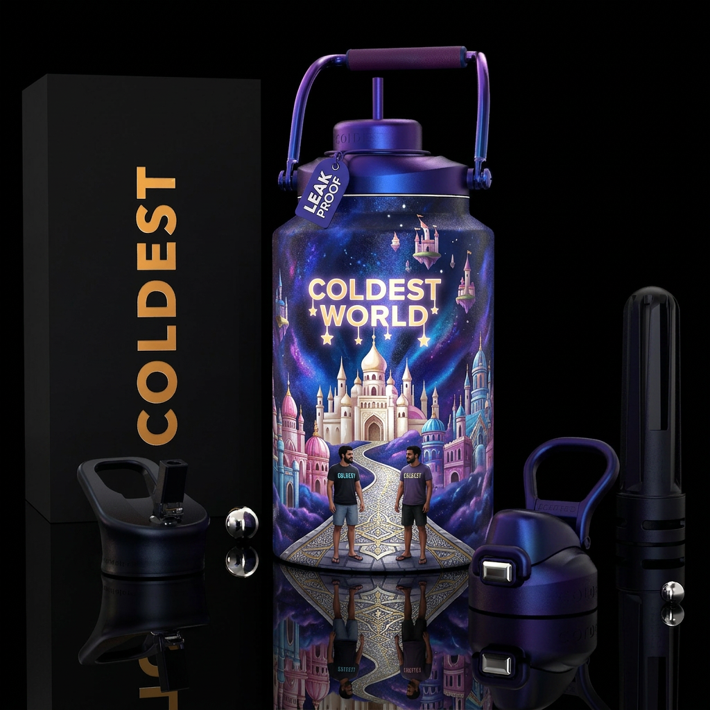 Coldest World water bottle design