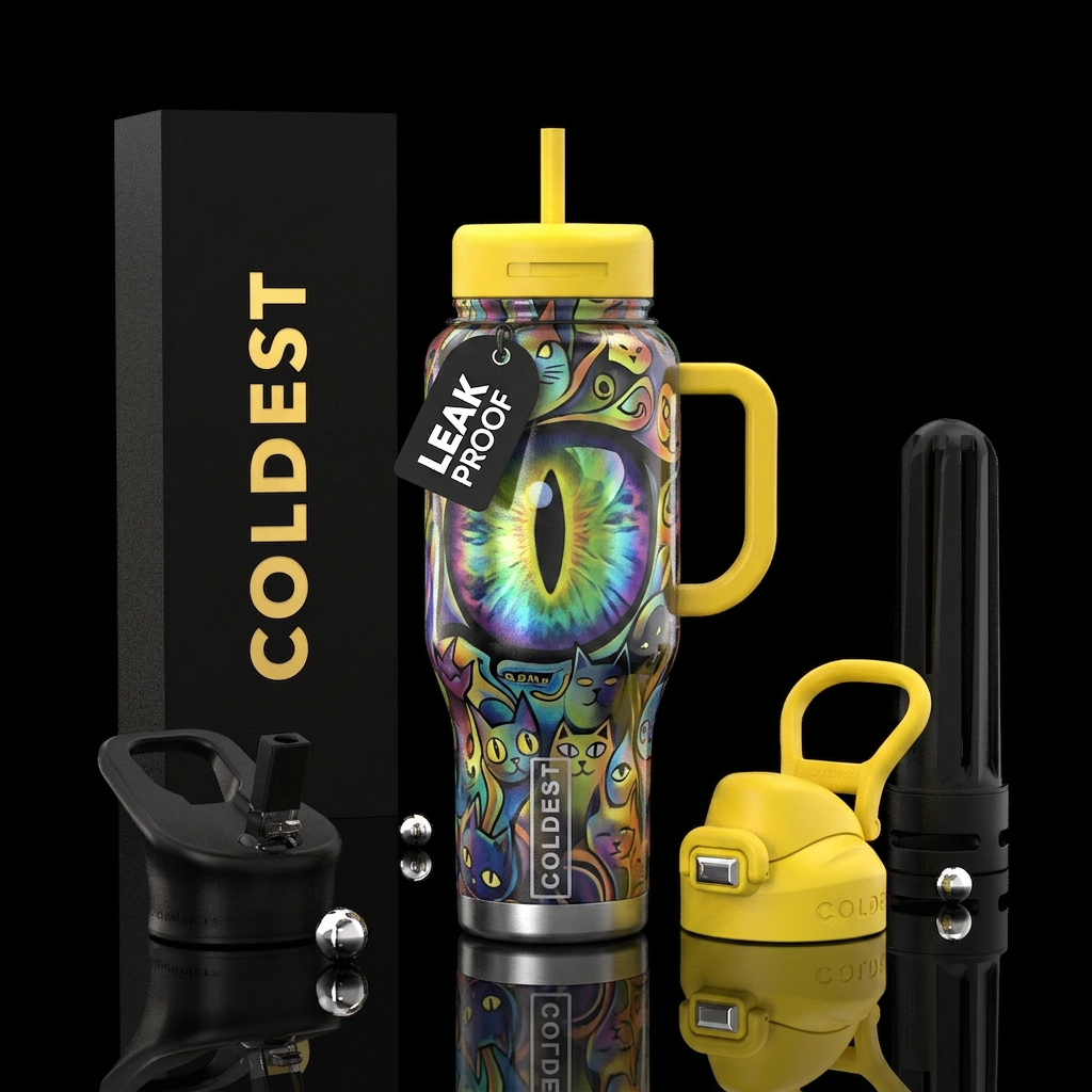 Dave & Joes Cats water bottle design
