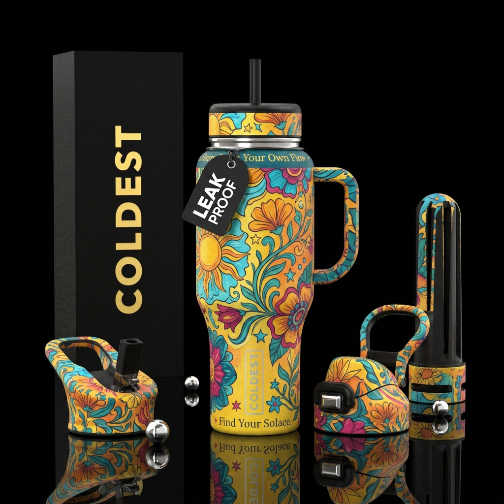 Boho water bottle design
