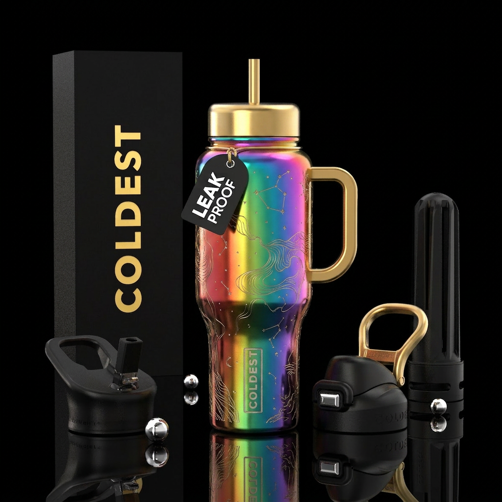 Rainbow water bottle design