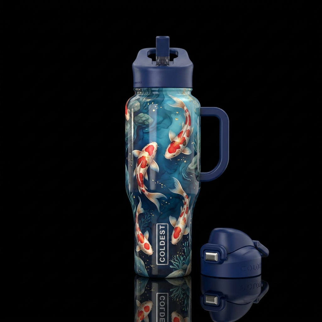 Koi water bottle design