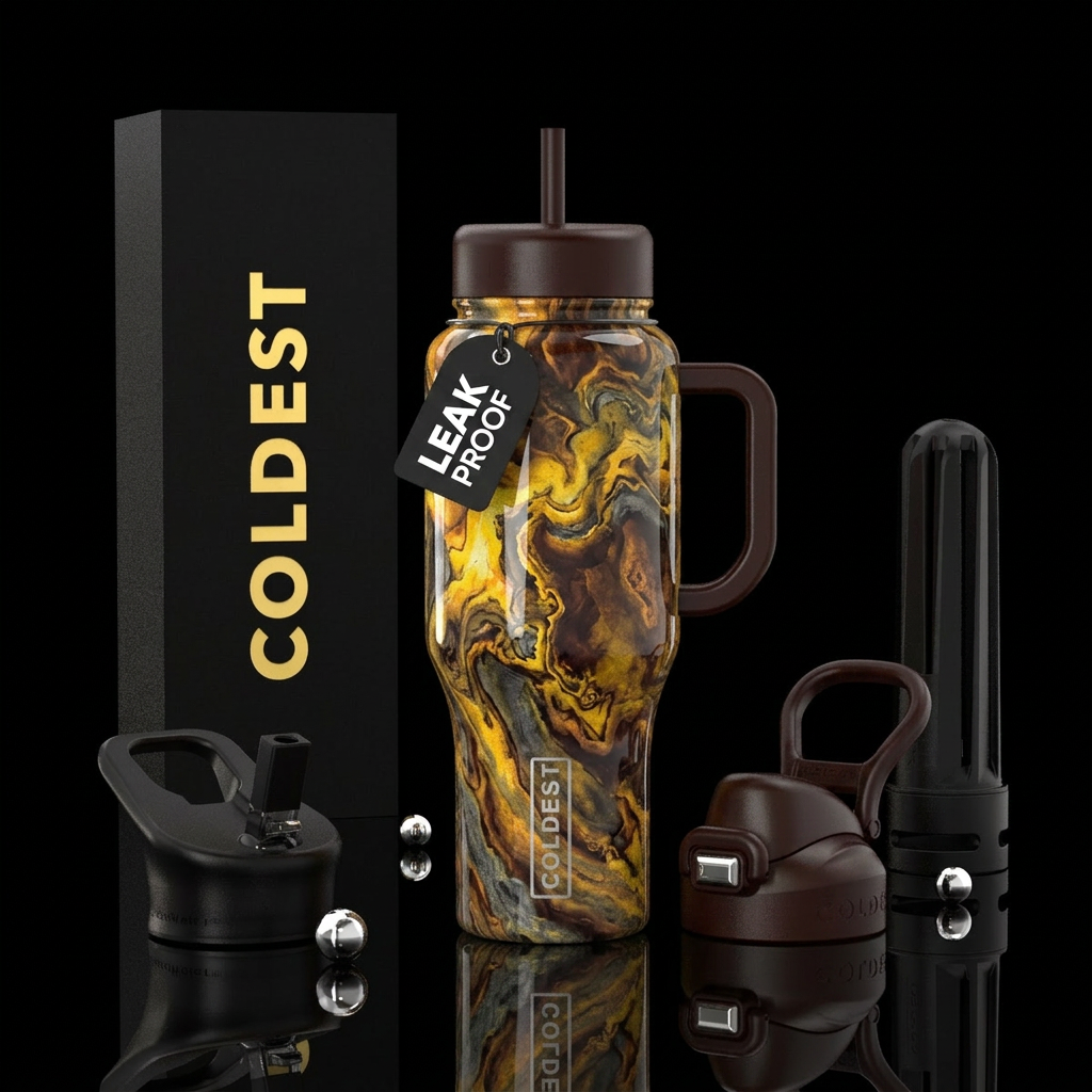 Glossy, thunderstorm, weathered, rustic, abstract,... water bottle design
