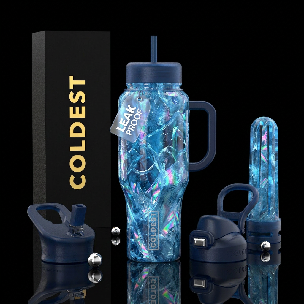 Mammoth, frozen, Frozen, blue ice, calving, iceber... water bottle design