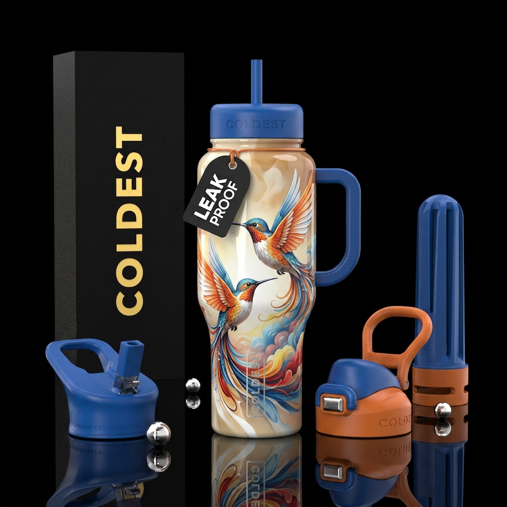 Birds of a Feather water bottle design